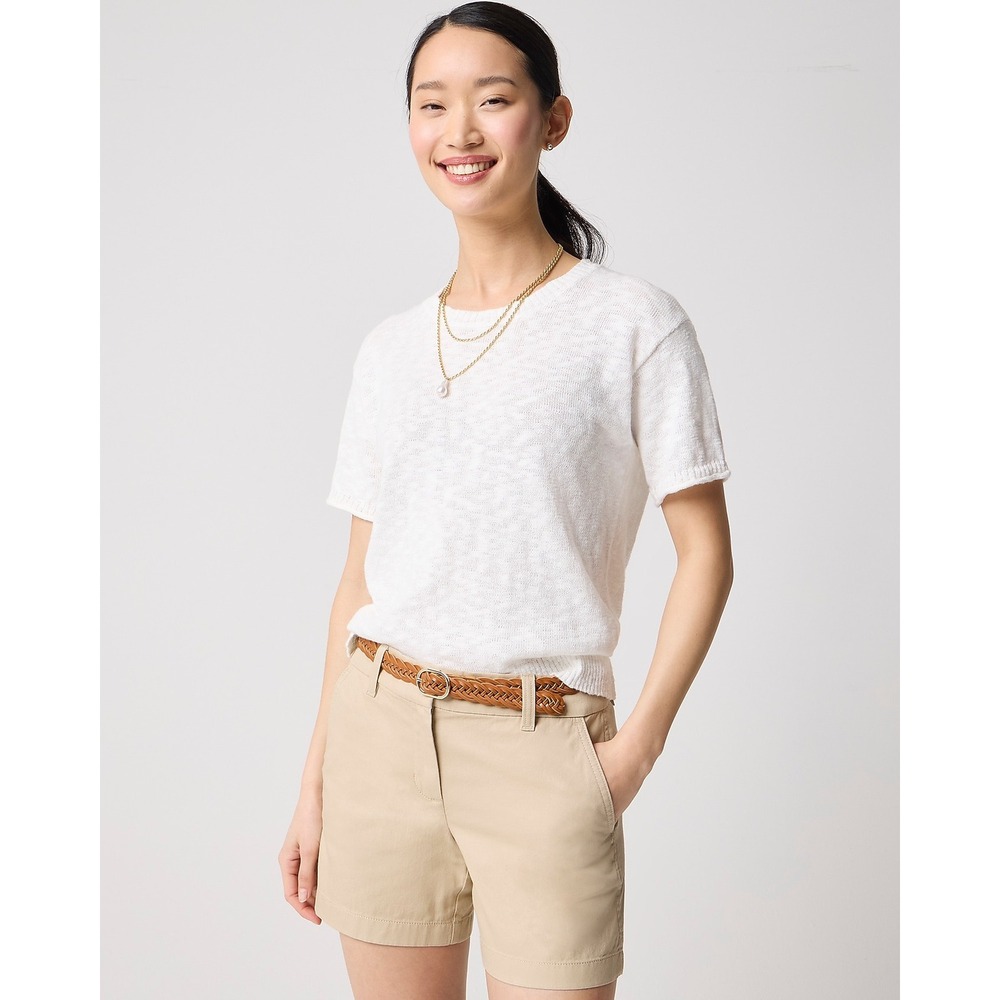 J.Crew Short-sleeve relaxed beach sweater Cotton Blend NWT M Crewneck